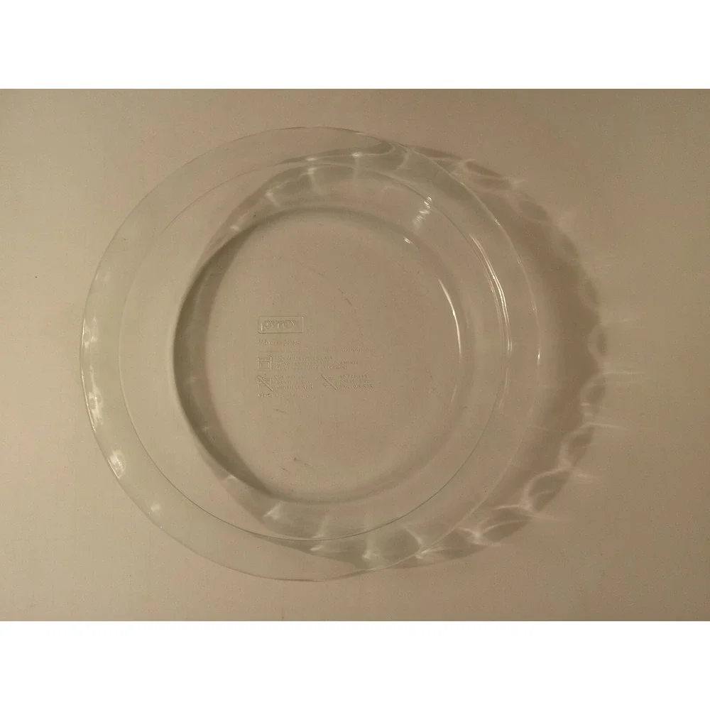 Pyrex Vintage Scalloped Rim Glass Pie Plate Dish C209 9.5in Clear Round